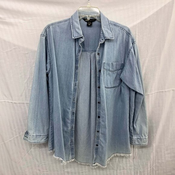 J VIM Romantic Vintage Denim Button Up Shirt, Small - Picture 1 of 4